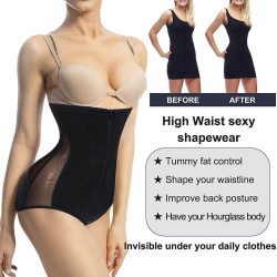 ELEADY Women Waist Trainer Bodysuit Double Slim Full Body Shapewear Breathable Smooth Corset