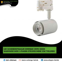 LED Schienenstrahler dimmbar CRI90 3000K warmweiß weiß 1-Phasen Stromschiene 10W 710Lumen