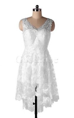 Robe de mariée facile dos nu decoration en fleur manche nulle fermeutre eclair – GoodRobe