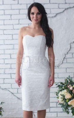 Robe de mariée sexy naturel simple manche nulle col en forme de cœur – GoodRobe