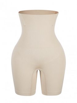 Skin Color High Rise Butt Lifter Solid Color Seamless Shapewear Slimming Waist