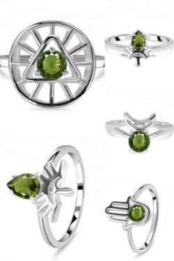 Real Green Moldavite Ring