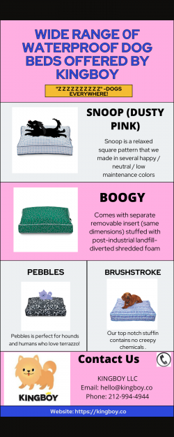 Wide Range of Waterproof Dog Beds Offered by Kingboy