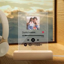 14th Anniversary Gifts Personalized Spotify Code Lamp Custom Photo Acrylic Night Light