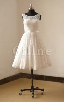 Abito da Sposa Formale E Informale A-Line con Fusciacca Barchetta Tondo – Gillne.it