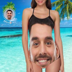 Custom Bathing Suit with Face Custom Swimsuit with Husbands Face