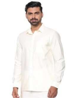 COTTON CREAM SHIRT FULL SLEEVES – ROYAL GOLD NI