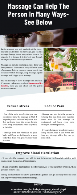 How is it beneficial to have massage?