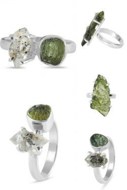 Buy Real Green Moldavite Stone Ring