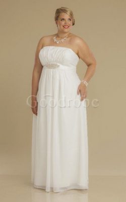 Robe de mariée plissage simple ruché avec manche épeules enveloppants collant – GoodRobe