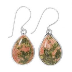 Green and Orangish-Brown Colors Unakite Earring.