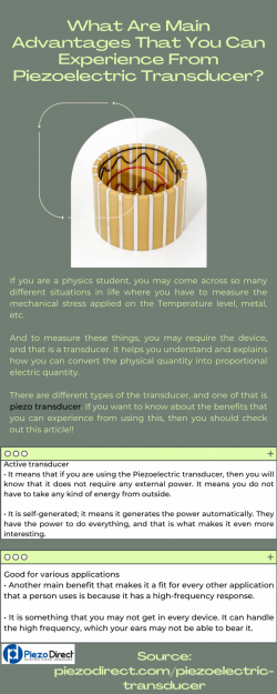 Buying Pzt Transducer Online Is Beneficial