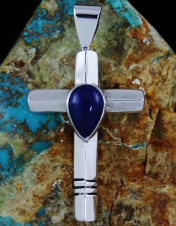 LEONARD NEZ LAPIS LAZULI CROSS