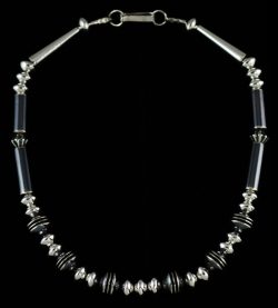 JACK TOM OXIDIZED STERLING SILVER ROUND BEAD NECKLACE