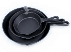 Pre-Seasoned 3 Piece Cast Iron Skillet Set