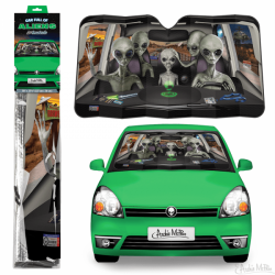 Car full of Aliens Auto Sunshade