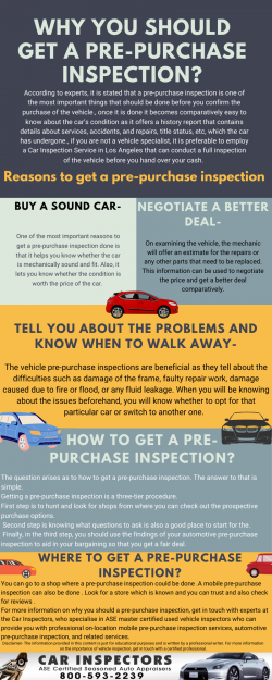 Why you should get a pre-purchase inspection