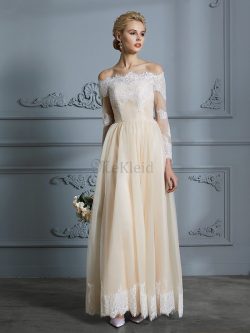 Fantastisch Schulterfrei Prinzessin Bodenlanges Brautkleid – MeKleid.de