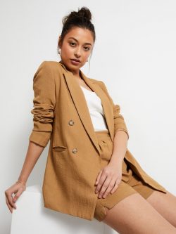 Pippa Hammered Blazer Camel – Dotti Online