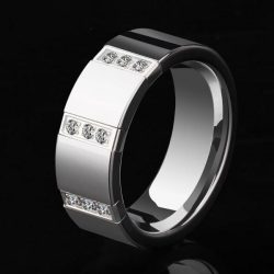 Tungsten rings silver