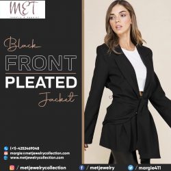 Black Front Pleated Jacket