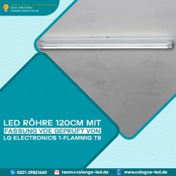 LED Röhre 120cm mit Fassung VDE geprüft von LG Electronics 1-flammig T8