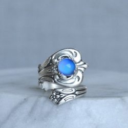 Spoon Retro Boho Mood Rings In Sterling Silver