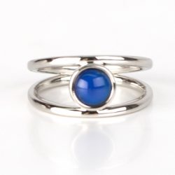 Minimalist Modern Northern Lights Mood Ring In Sterling Silver