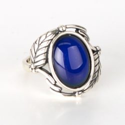 Adjustable Emotion Vintage Style Oval Mood Ring In Sterling Silver