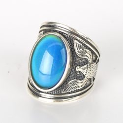 Sterling Silver Color Changing for Adults Eagle Mens Antique Vintage Mood Ring