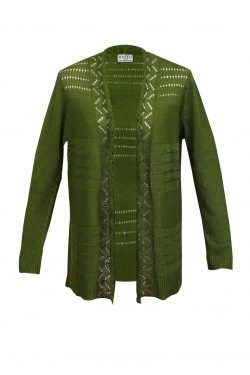 Blanquita Cardigan Green Pima Cotton