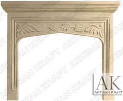 English Traditional Tudor Limestone Fireplace