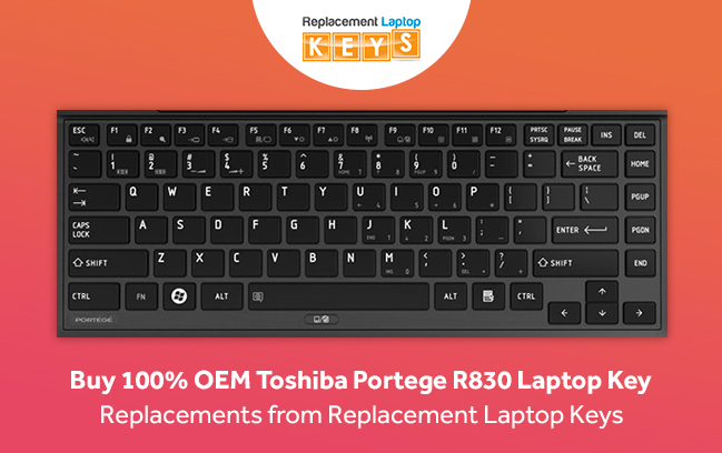 Buy 100% OEM Toshiba Portege R830 Laptop Key Replacements from Replacement Laptop Keys