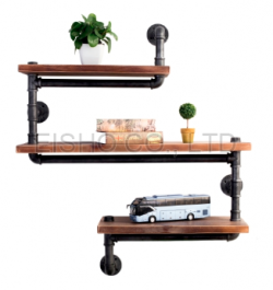 DIY Vintage Industrial Metal Pipe Wall Bookshelf