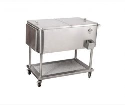 80QT Beverage Drink Rolling Cooler Cart With Wheels