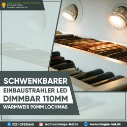 Schwenkbarer Einbaustrahler LED dimmbar 110mm warmweiß 90mm Lochmaß