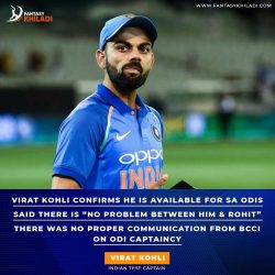 I am available for ODI series in South Africa, clarifies Kohli