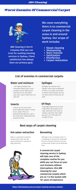 Worst enemies of commercial carpets- JBN Cleaning