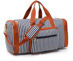 Unisex Large Capacity Stripe Duffle Bag-bosidu