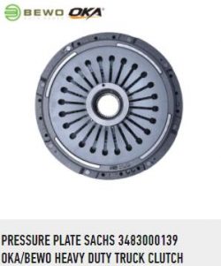 PRESSURE PLATE SACHS 3483000139 OKA/BEWO HEAVY DUTY TRUCK CLUTCH COVER