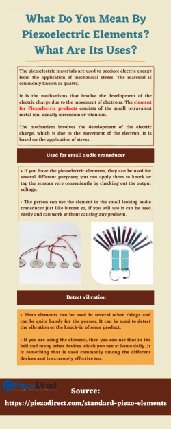 Know About The Uses Of Piezoelectric Elements