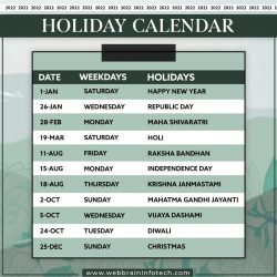 HOLIDAY CALENDER