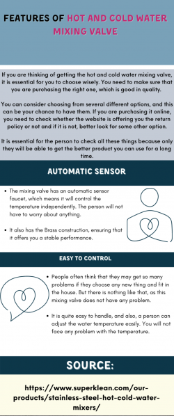 Easy to control hot And Cold Water Mixing Valve