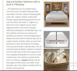 Latex mattress organic