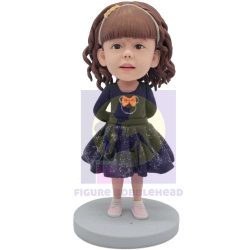 Pretty Girl In Black Skirt Custom Figure Bobbleheads