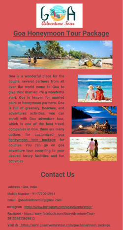 Goa Honeymoon Tour Package