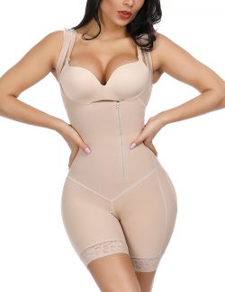 Best Nude Crotchless Zipper Hooks Body Shaper Plus Size Blood Circulat