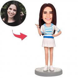 Fashion Girl In Dress Custom Bobbleheads With Engraved