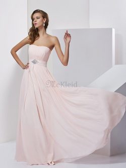 Chiffon Ärmellos A Linie trägerloser Ausschnitt Anständiges Abendkleid – MeKleid.de