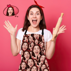 Custom Face Mash Photo Apron Kitchen Cooking